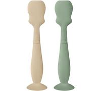 Large Size Baby Diaper Cream Spatula Applicator Soft Silicone Baby Butt Paste Spatula (2Pack, Cream/Sage)