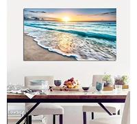 Large Size Beach Sunset Wall Art Posters Large Landscape Canvas Painting Print Nordic Wall Decoration Picture For Home Decor(55x110cm(22x43in)/Inner frame)