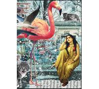 Large Size Black Unruled Interiors Notebook; A4, 80 Pages; For Sketching, Collage, Scrapbooking: Raja Ravi Varma Series Collage Design 2 (Art In My Tote)