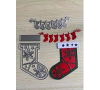 Large Size Christmas Stocking Die Cuts Embossing Stencils Template Mould for Card Scrapbooking and DIY Craft Album Paper Christmas Holiday Card Decor