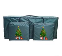 Large Size Christmas Tree Storage Bag, Heavy Duty Waterproof Christmas Tree Bag, With Double Zippers And Handles, 48X15x20 Inch (Green Christmas Tree)