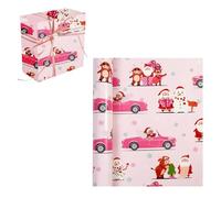 Large Size Christmas Wrapping Paper Roll Pink - Cute Prints Extra Wide Holiday Designs 300x43cm Xmas Wrap For Crafts Birthday Present Festive Packaging Gift Decor (A1)
