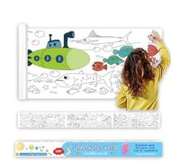 Large Size Coloring Paper Roll for Kids, Toddler Drawing Paper Roll,DIY Sticky Wall Painting Color Filling Paper,Creative Early Educational Toys for Toddlers by Vamotto 300 * 38cm (Ocean)