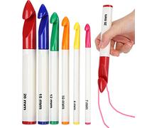 Large Size Crochet Hook Set, 6Pcs Soft Grip Crochet Hook Set with Ergonomic Handles Thick Needles DIY Craft Accessories 7.0mm 8.0mm 10.0mm 12mm 15mm 20mm