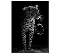 Large Size DIY 5D Diamond Painting Kits Black-White-Leopards Full Round Drill Diamond Art Embroidery Painting Cross Stitch Arts Craft Perfect for Relaxation and Home Wall Decor Gift (30x60cm/12x24in)