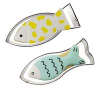 Large Size Fish Shaped Cookie Cutter Set of 2 pcs, Stainless Steel Jesus Fish Fondant Cutters, 4.6 inches