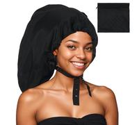 Large Size Hooded Hair Dryer Bonnet for Heavy&Long&Curly Hairs Portable Hair Dryer Cap Easy to Use Hairs Dryers Bonnet for Speeding Up Drying Deep Conditioning at Home(Black)