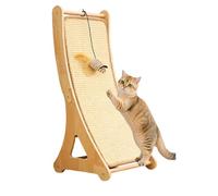 Large Size Interactive Cat Scratcher, Extra Wide Sisal Scratching Board with Hanging Mouse, Big Cat Scratcher for Multiple Cats, Space Saving Vertical Perch for Floor Corner Wall (Beige)