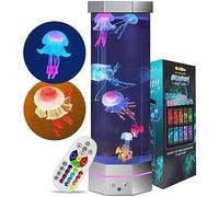Large Size Jellyfish Aquarium Lamp Fake Fish Jelly Fish Tank Aquarium Lava Lamp Night Light Room Decor,7 Jellyfish&Clownfish,Adult Kids Home Office Room Desk Light