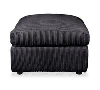 Large Size Jumbo Cord Black Premium Footstool