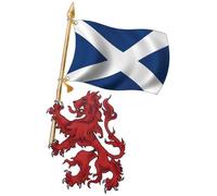 Large Size Left Handed Rampant Lion Carrying St Andrews Flag Sticker