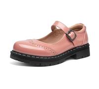 Large Size Low Cut Thick Soled Button Up Loafers Dress Shoes Casual Shoes Shoes (7) Pink