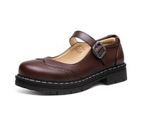 Large Size Low Cut Thick Soled Button Up Loafers Dress Shoes Casual Shoes Shoes (Brown, 4.5)