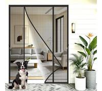 Large Size Magnetic Fly Screens Door 330x280cm Pet and Kid-Friendly - Easy Walk-Through for Children, Dogs and Cats for Spacious Living Room Doors Opening onto terraces and Gardens Black
