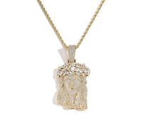 Large size men's head pendant Show off your aura Selected materials for durability Variety of designs versatile 24inch twist chain