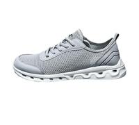 Large Size mesh Breathable Casual Men's Fashion Trend Running Sneakers, Grey, 10-12
