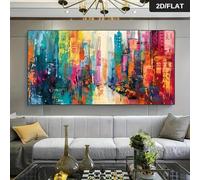 Large Size Modern Abstract Urban Impressionism Canvas Wall Art Multicolor Minimalist Graffiti Posters & Prints for Living Room 30x60cm No frame