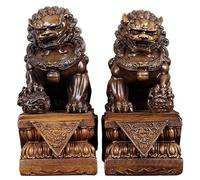 Large Size Modern Fu Foo Dogs Guardian Lion Statues, Asian Feng Shui Decor Pair of Guardian Lions for Home Office, Ideal Drive Away Evil Spirits&congratulatory Housewarming