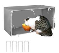 Large Size Outdoor Cat House 30"x16"x16" Houtdoor Cat Feeding Station Cat Outdoor Shelter Cat Houses for Cats (Grey