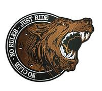 [Large Size] Papapatch No Club No Rules Just Ride Lone Wolf Biker Rider Motorcycle Jacket Vest Costume Embroidered Sewing Iron on Patch (Iron-NO-Club-Wolf-Large)