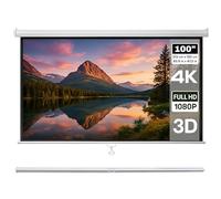 Large Size Pull Down Projector Screen 16:9 100” - 4K/1080P/3D/HD Ready - Wall or Ceiling Mount - 213x120cm / 84”x47” - Retractable With Auto-Lock - Projection Screens - Home Cinema Or Office Use