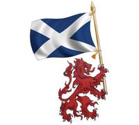 Large Size Right Handed Rampant Lion Carrying St Andrews Flag Sticker