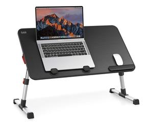 [Large Size] SAIJI Adjustable Laptop Bed Tray Table - 5-Height, 4-Angle Stand, Foldable Multipurpose Desk for Bed, Couch, Office