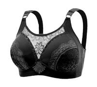 Large Size Thin of Anti Sagging Side Breasts Anti Glare Underwear Without Ring Gathered Comfortable Sex Bra Female Bustiers for Women, black, 16