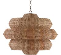 Large Size Traditional Chandelier Mid-Century Pendant Light Shade Retro Wooden Rattan Ceiling Lighting Adjustable,Minimalist Style