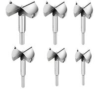 [Large Size Version] Cymax 6PCS Forstner Drill Bit Boring Hole Saw Set 30/35/40/45/50/60mm Tungsten Steel Hinge Cutter Tool Kits for Wood Plastic Plywood