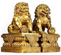 Large Size Wealth Fu Foo Dogs A Pair Of Feng Shui Decor Guardian Lion Statues,To Ward Off Evil Energy Congratulatory Best Housewarming Gift 0905