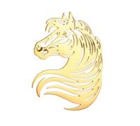 Large-sized Gold Color Phoenix Bird Brooch Wolf and Lion Brooch and Pin, One Size, Stainless Steel, gem na