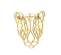 Large-sized Gold Color Phoenix Bird Brooch Wolf and Lion Brooch and Pin, One Size, Stainless Steel, gem na