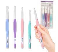 Large Sizes Crochet Hooks 8mm, 10mm, 12mm, 15mm Rubber Handle Crochet Hook 4PCS- Ergonomic Handle Crochet Hooks Weaving Tools for Knitting Blankets, Shawl and Carpet