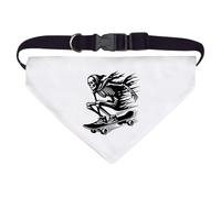 Large 'Skeleton Riding Skateboard' Dog/Cat/Pet Bandana (PD00057712)