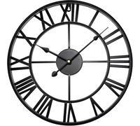 Large Skeleton Wall Clock, Modern Wall Clock, Silent Clock, Retro Non Ticking Wall Clock, Bedroom Wall Clock, Living Room Wall Clocks, Kitchen Clock Large, Black Kitchen Clock (40CM (16"))