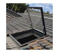 Large Skylight and Basement Door with Glass Pane Double-Layer Tempered Toughened Roof Hatch for Hallway Staircase Attic (55 x 50 cm) - and Stylish Access Solution