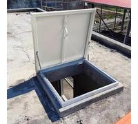 Large Skylights & Roof Windows, Galvanized Powder Coated Steel Roof Hatch Roof Steel Security Door Roof Access Hatch Commercial Flat Roof Access Hatch Door(50x50cm/19.7x19.7in)