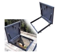 Large Skylights & Roof Windows, Galvanized Roof Hatch, Roof Access Hatch, Basement Flat Roof Escape Hatch for Hallway Loft Stairway Garage,Black-65x65cm