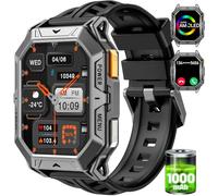 Large Smart Watch for Men with 1000mAh Battery/Answer Make Call,2.13'' Amoled Screen Military Smart Watches with Heart Rate SpO2 Sleep Monitor,120 Sports,5ATM Waterproof Smartwatch with Silicone Strap