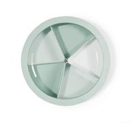Large Snack Plate with Removable Compartments and Lid Made of Durable ABS/PP - 5 Compartment Storage Box for Sweets & Dried Fruit, Stackable Design for Kitchen & Living Room, (Green)
