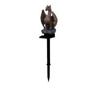 Large Solar Dragon Ornament for Garden Outdoor Decor with Warm White LED Glow for Lawn Decoration Grey 41cm