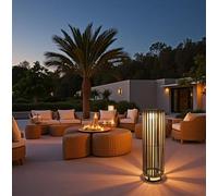 Large Solar Rattan and Rechargeable Lamp Outdoor Lantern Floor Standing Lamp - All Year Round use
