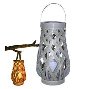 Large Solar Rattan Lantern, Outdoor Sunlit Lights, Vintage Design Torch, Natural Material, Sturdy Build, 5.91x13.39 Inches, Ideal for Camping, Traveling, and Outside Decoration
