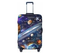 Large Solar System Education Elastic Travel Luggage Cover Suitcase Protector, Print Suitcase Baggage Cover Anti-Scratch