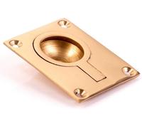 Large Solid Brass Flush Ring Pull Handle 64mm X 50mm