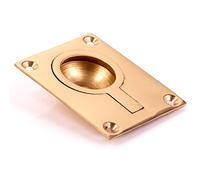 Large Solid Brass Flush Ring Pull Handle 64mm x 50mm