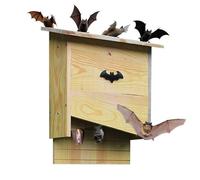 Large Solid Cedar Bat House Box - Double Chamber Wildlife Habitat | Pre-Drilled Mounting Kit for Wall/Tree or Siding | Weather-Treated Backyard Design