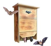 Large Solid Cedar Bat House - Dual-Chamber Habitat to Attract Insect-Eating Bats | Includes Pre-Drilled Mounting Kit for Easy Installation on Wall, Tree, or Pole