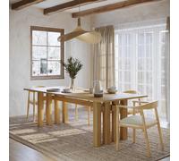 Large Solid Oak Rectangular Dining Table - Seats 6 - 8 - Roe
